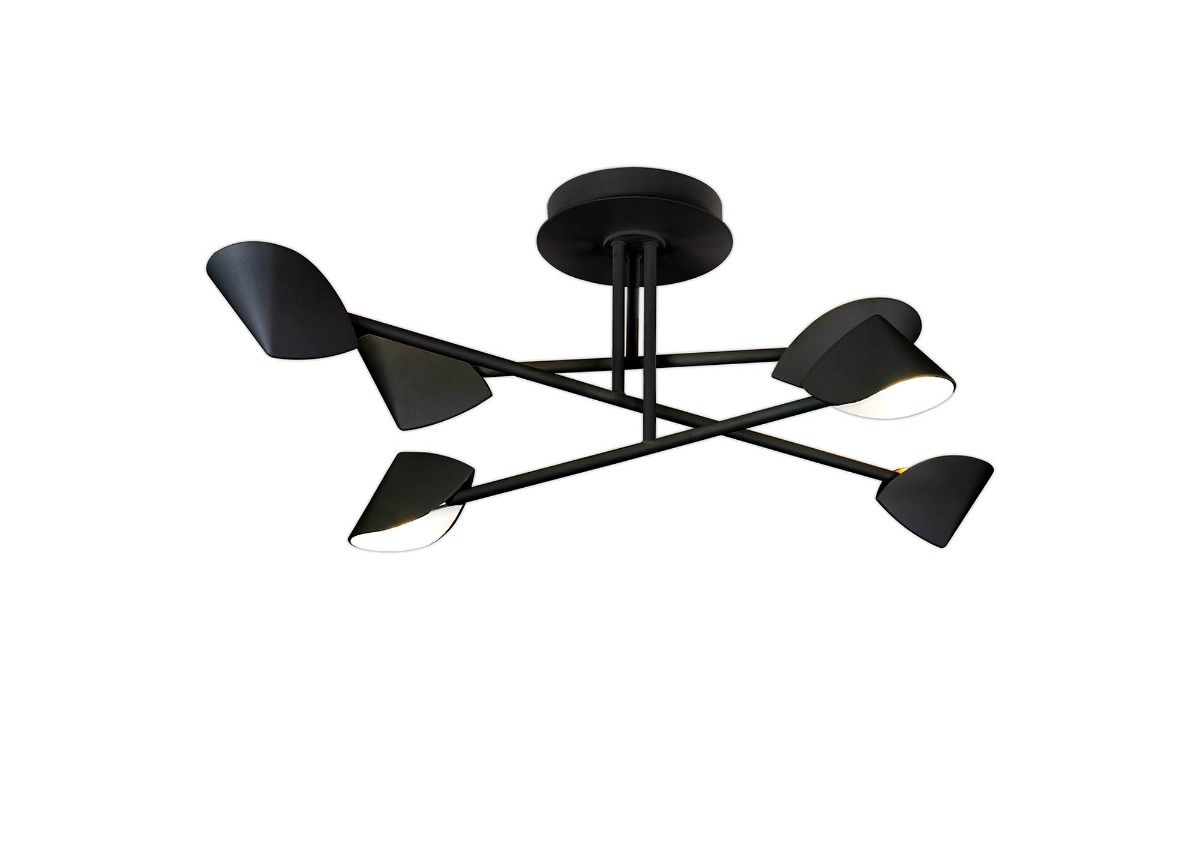MAN/M7581 Mantra Capuccina 6 Light Semi Flush Fitting Black