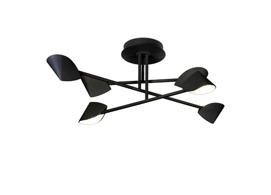 MAN/M7581 Mantra Capuccina 6 Light Semi Flush Fitting Black