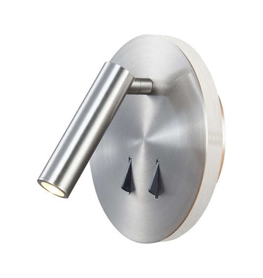 M6081 Mantra Cayman Reading Wall Light 6W + 3W LED 3000K 620lm Satin Nickel