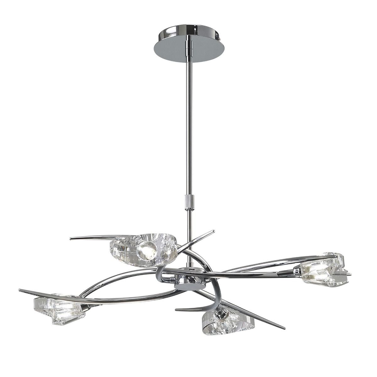 M1453 Mantra Eclipse Telescopic Semi Flush Convertible 4 Light G9 Polished Chrome