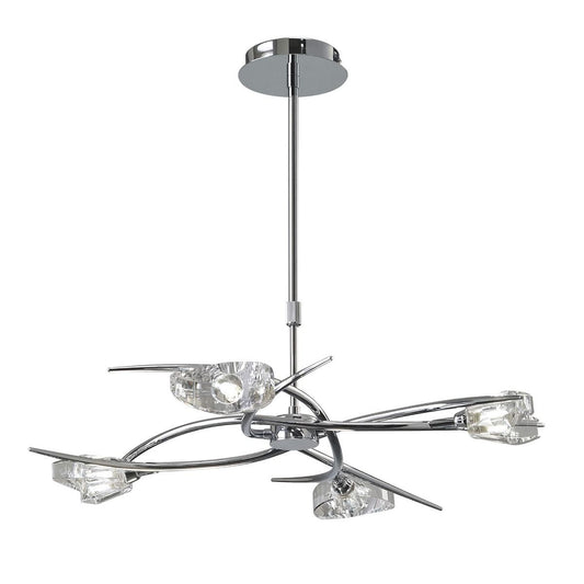 M1453 Mantra Eclipse Telescopic Semi Flush Convertible 4 Light G9 Polished Chrome