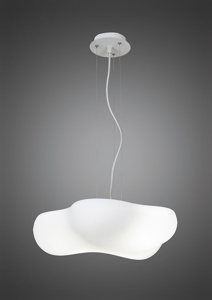 M1883 Mantra Eos Pendant Fitting 4 Light Indoor Matt White Opal White
