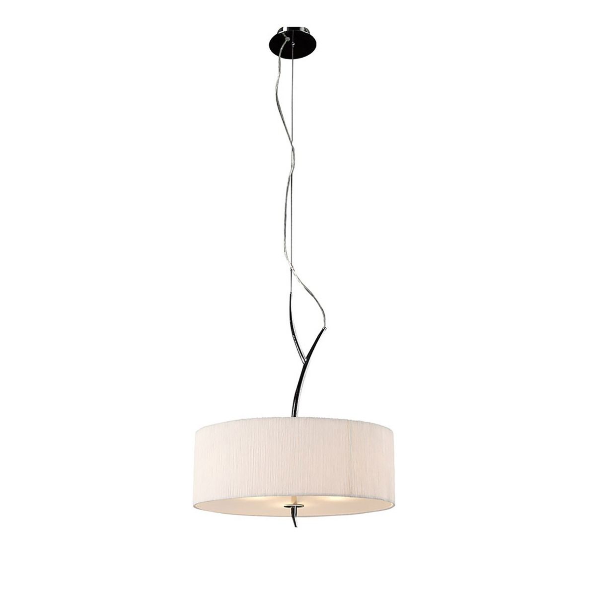 M1133 Mantra Eve Pendant Fitting 3 Light E27 Polished Chrome White Round Shade