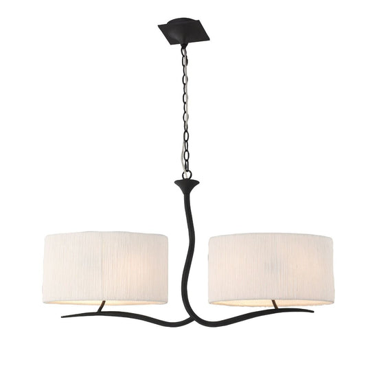 M1150 Mantra Eve Pendant Fitting 2 Arm 4 Light E27 Anthracite White Oval Shades