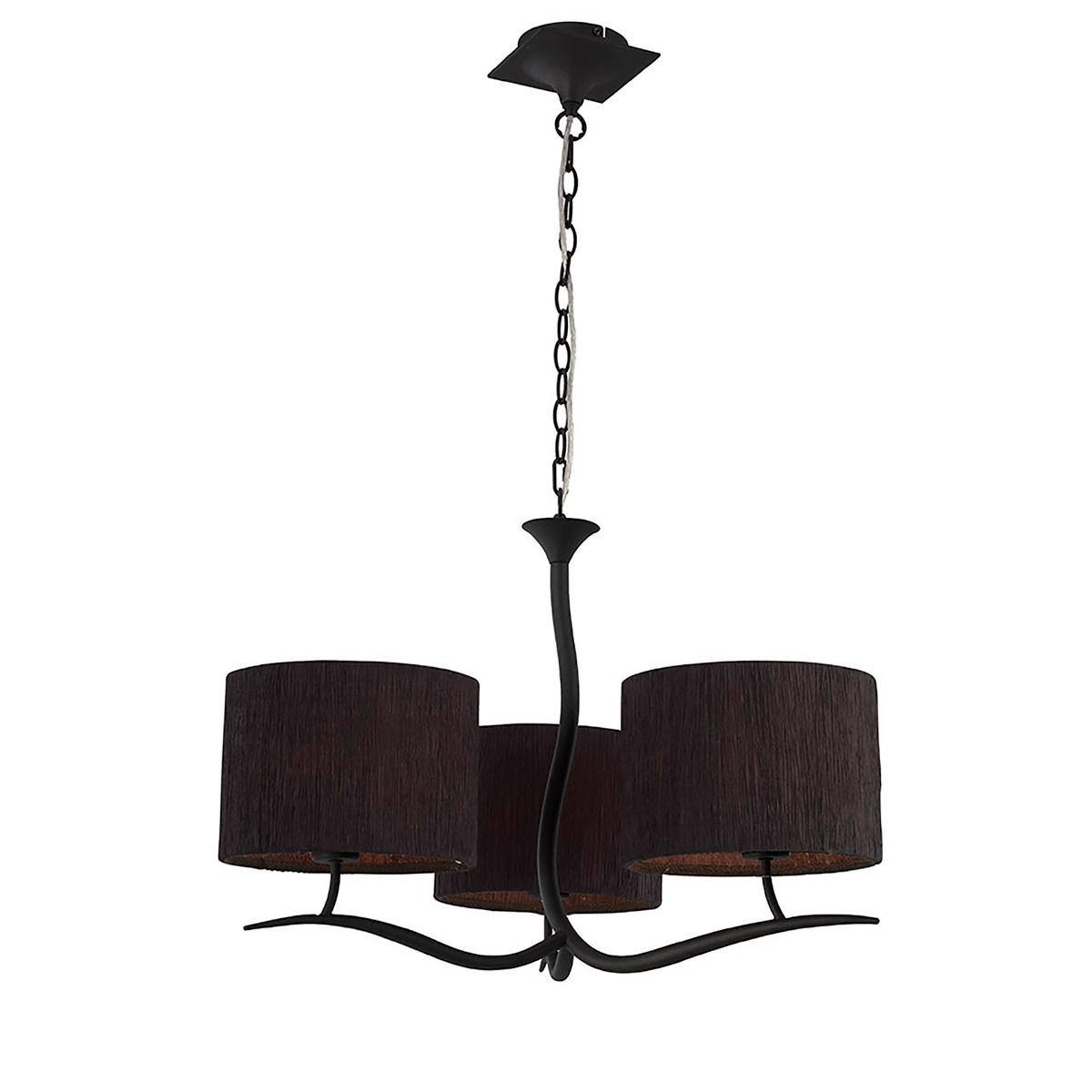 M1151 Mantra BS Eve Pendant Fiting 3 Light E27 Anthracite Black Round Shades