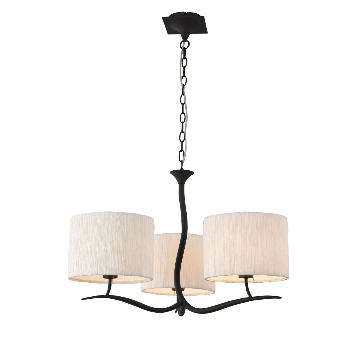 M1151 Mantra Eve Pendant Fitting 3 Light E27 Anthracite White Round Shades