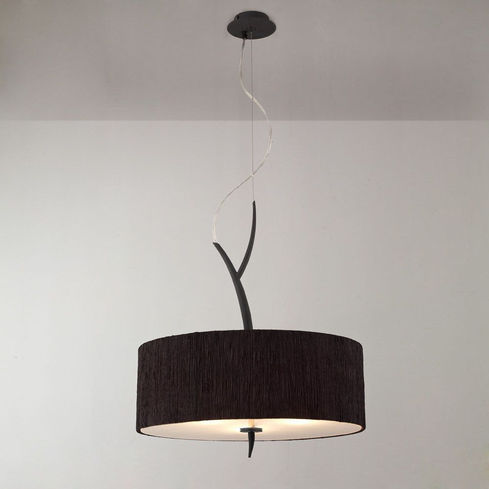 M1153 Mantra BS Eve Pendant 3 Light E27 Anthracite Black Round Shade