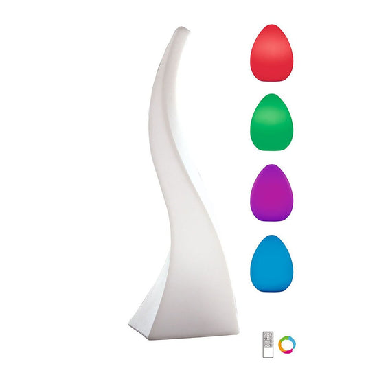 M1381 Mantra Flame 1lt White Outdoor Colour Changing Floor Table Lamp