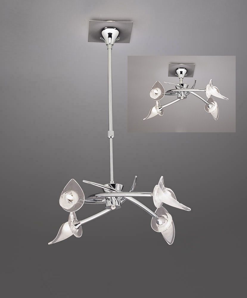 M0302 Mantra Flavia Pendant 4 Light Round Polished Chrome