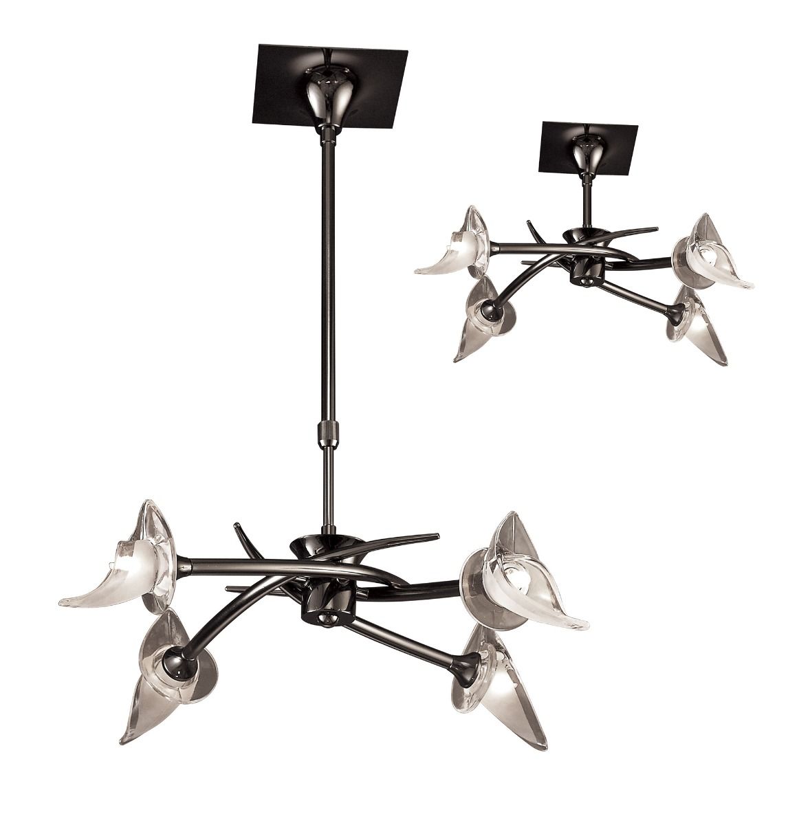 M0302BC Mantra Flavia Pendant 4 Light Round Black Chrome