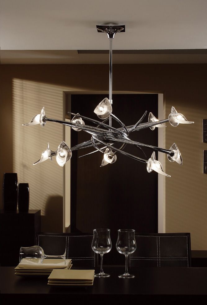 M0312 Mantra Flavia 10 Light Pendant Up-Down Polished Chrome