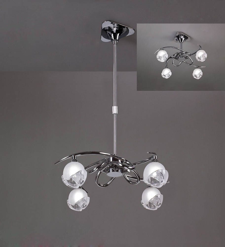 M0802 Mantra Fragma Telescopic Semi Flush Convertible 4 Light G9 Polished Chrome