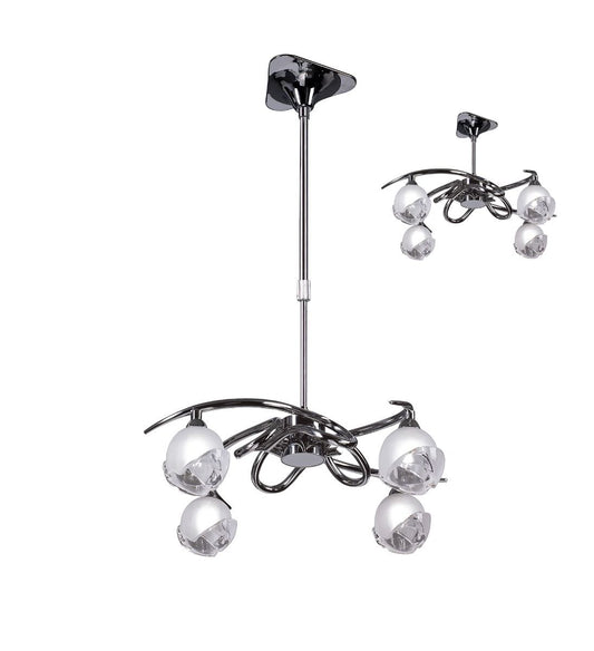 M0802 Mantra Fragma Telescopic Semi Flush Convertible 4 Light G9 Polished Chrome