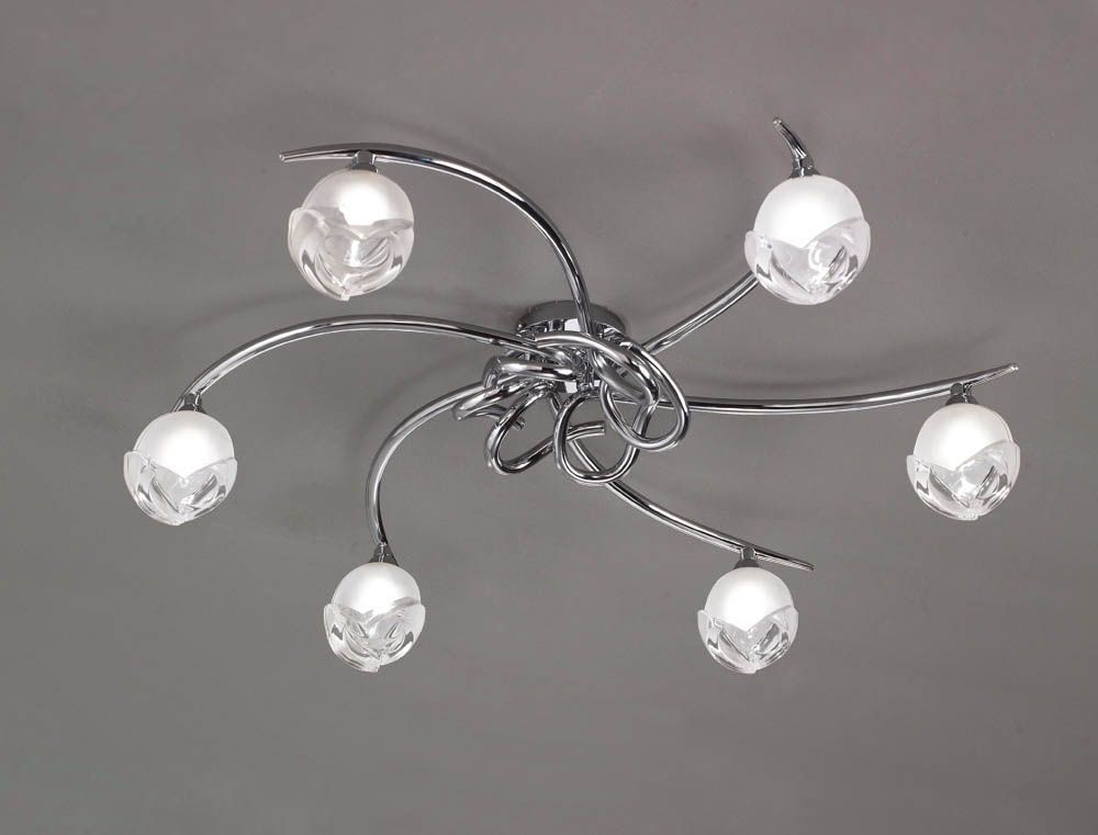 M0806 Mantra Fragma 6 Light Semi-Flush Ceiling Fitting G9 Polished Chrome