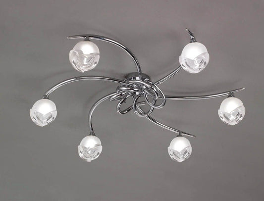 M0806 Mantra Fragma 6 Light Semi-Flush Ceiling Fitting G9 Polished Chrome