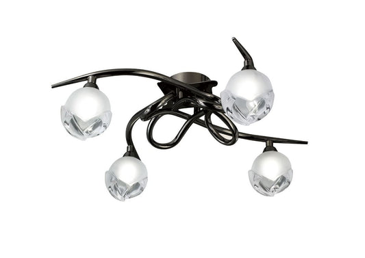 M0807BC Mantra Fragma 4 Light Semi-Flush Ceiling Fitting G9 Black Chrome