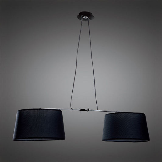 M5307 Mantra Habana Pendant 2 Light Adjustable Body Without Shade E27 Black Polished Chrome