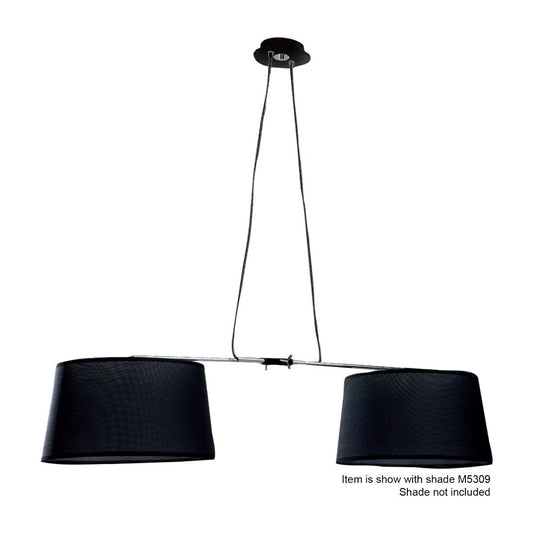 M5307 Mantra Habana Pendant 2 Light Adjustable Body Without Shade E27 Black Polished Chrome