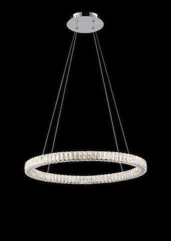 PD1305-1A Avivo Halo 1 Tier Ring LED Pendant Light Fitting Polished Chrome