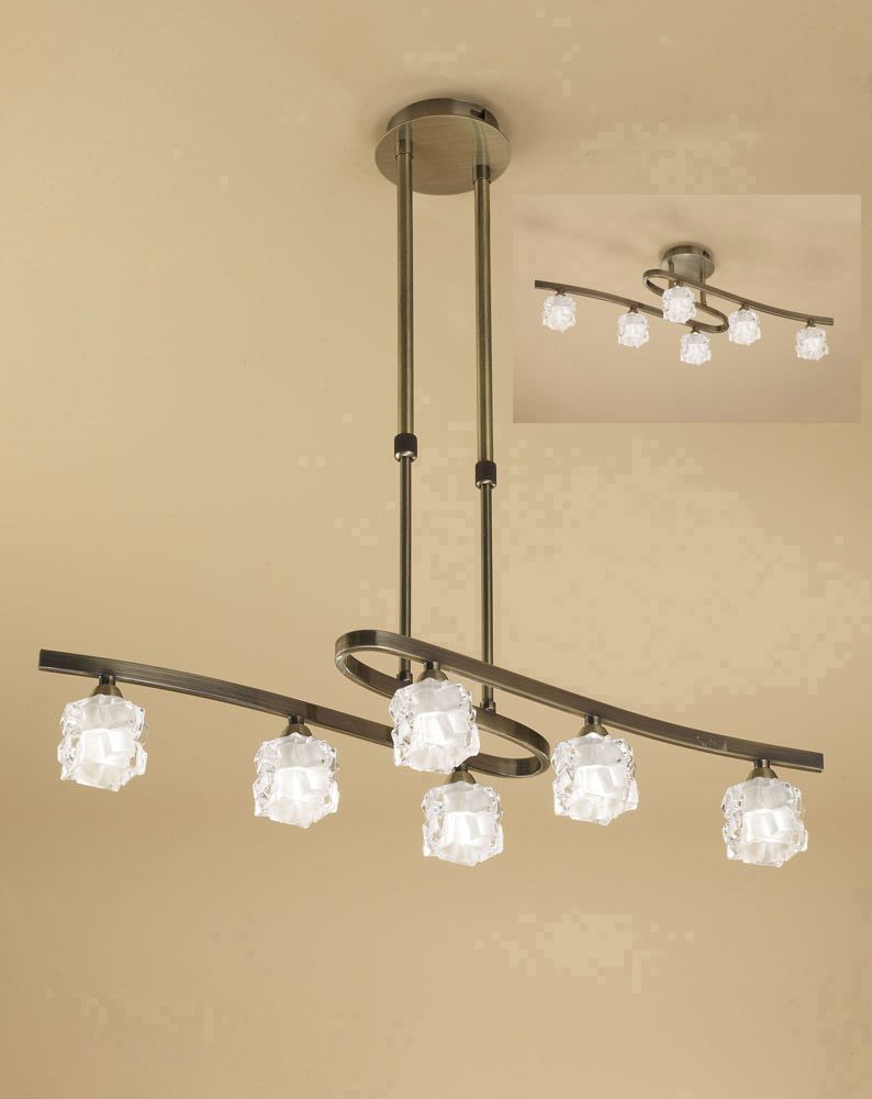 M1861 Mantra Ice 6 Light Antique Brass Ceiling Fitting