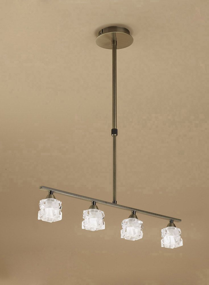 M1867 Mantra Ice 4 Light Antique Brass Ceiling Fitting