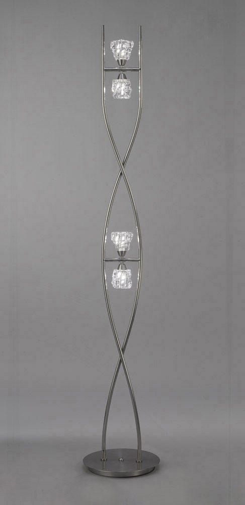 M3758 Mantra Iku Floor Lamp 4 Light G9 Satin Nickel