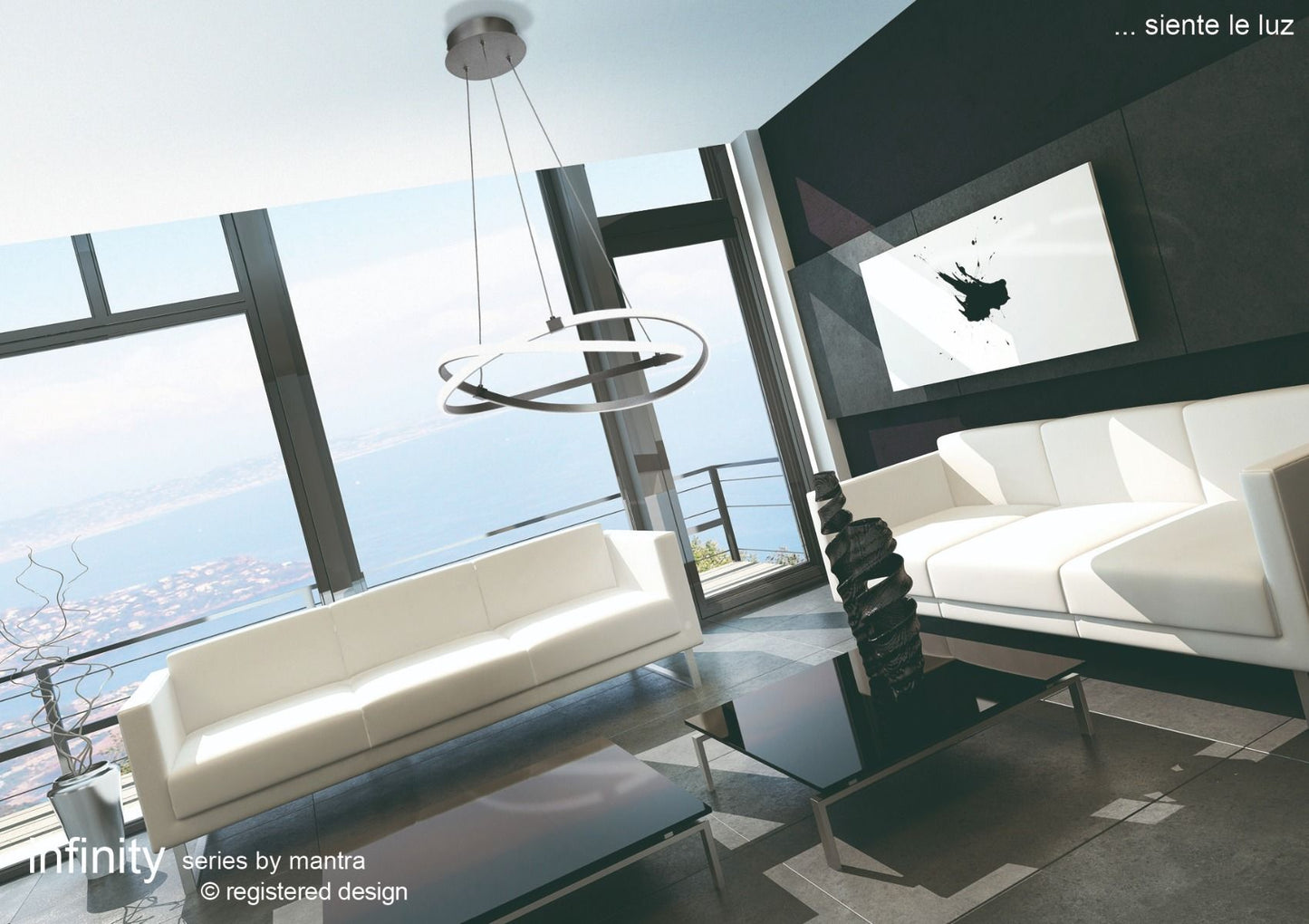 M5384 Mantra Infinity 1Lt LED Polished Chrome Pendant Ceiling Light