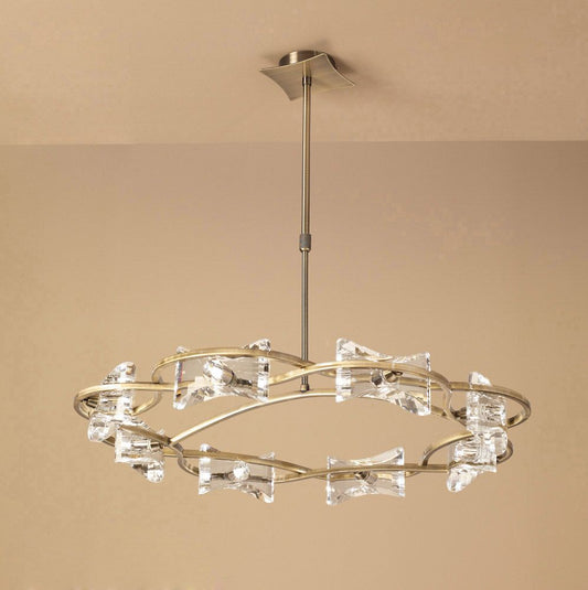 M0888AB Mantra Kromo Telescopic 8 Light Ceiling Fitting Antique Brass