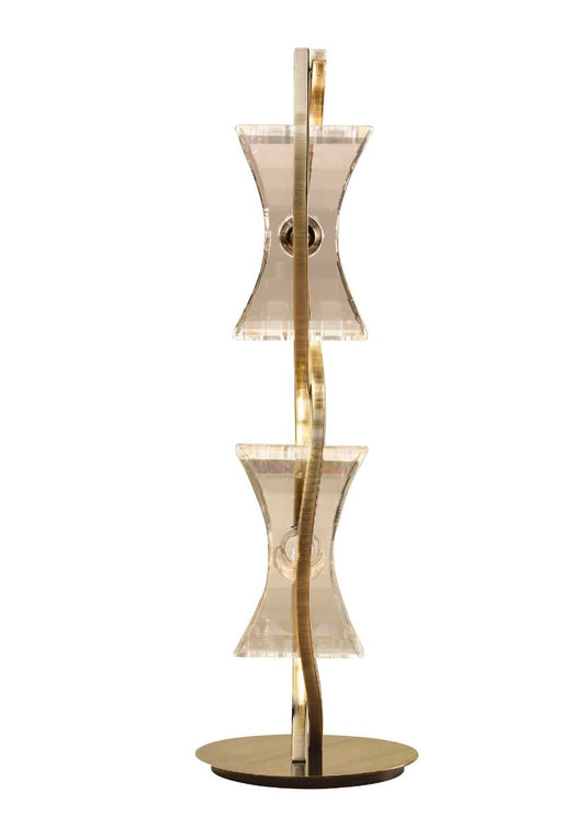 M0896AB Mantra Kromo Table Lamp 2 Light G9 Looped Frame Antique Brass