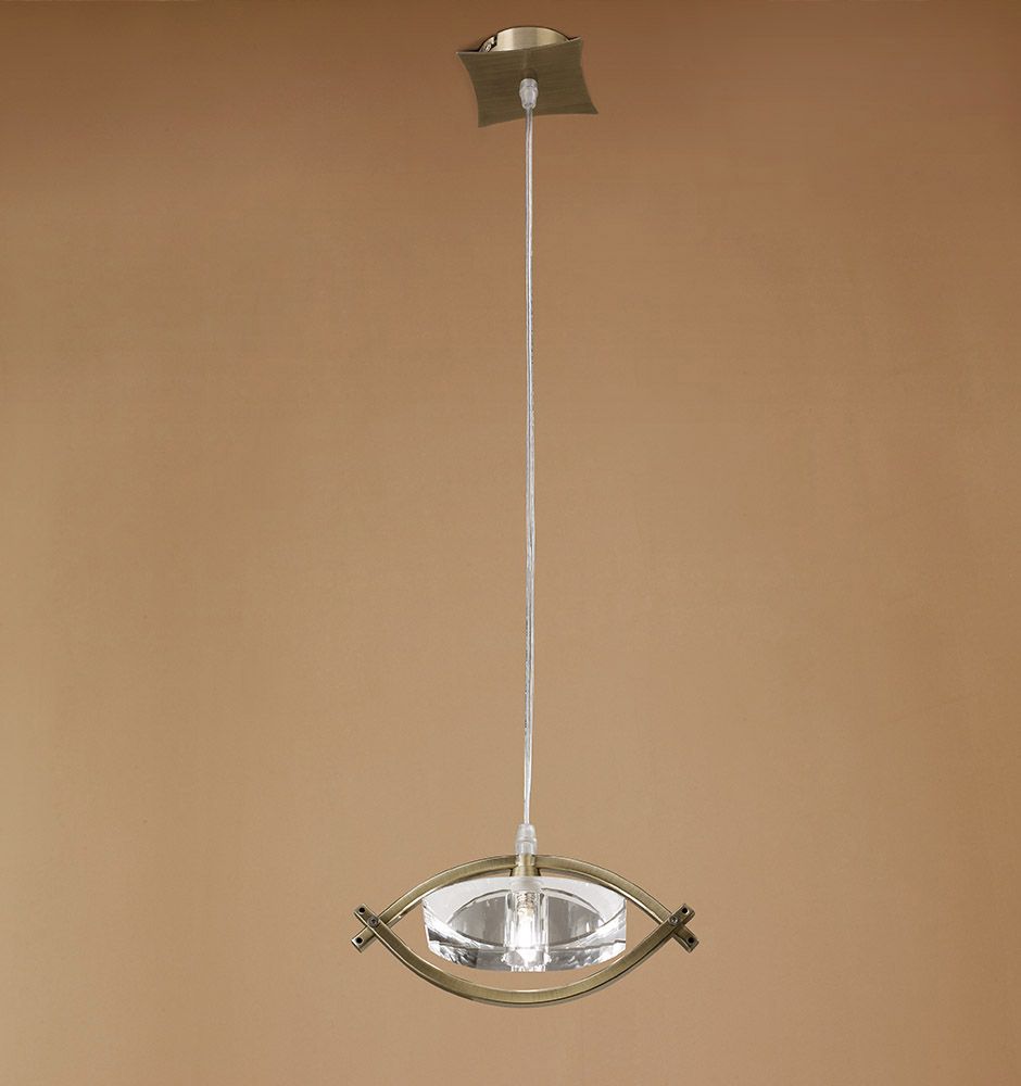 M0899AB Mantra Kromo Pendant 1 Light G9 Antique Brass