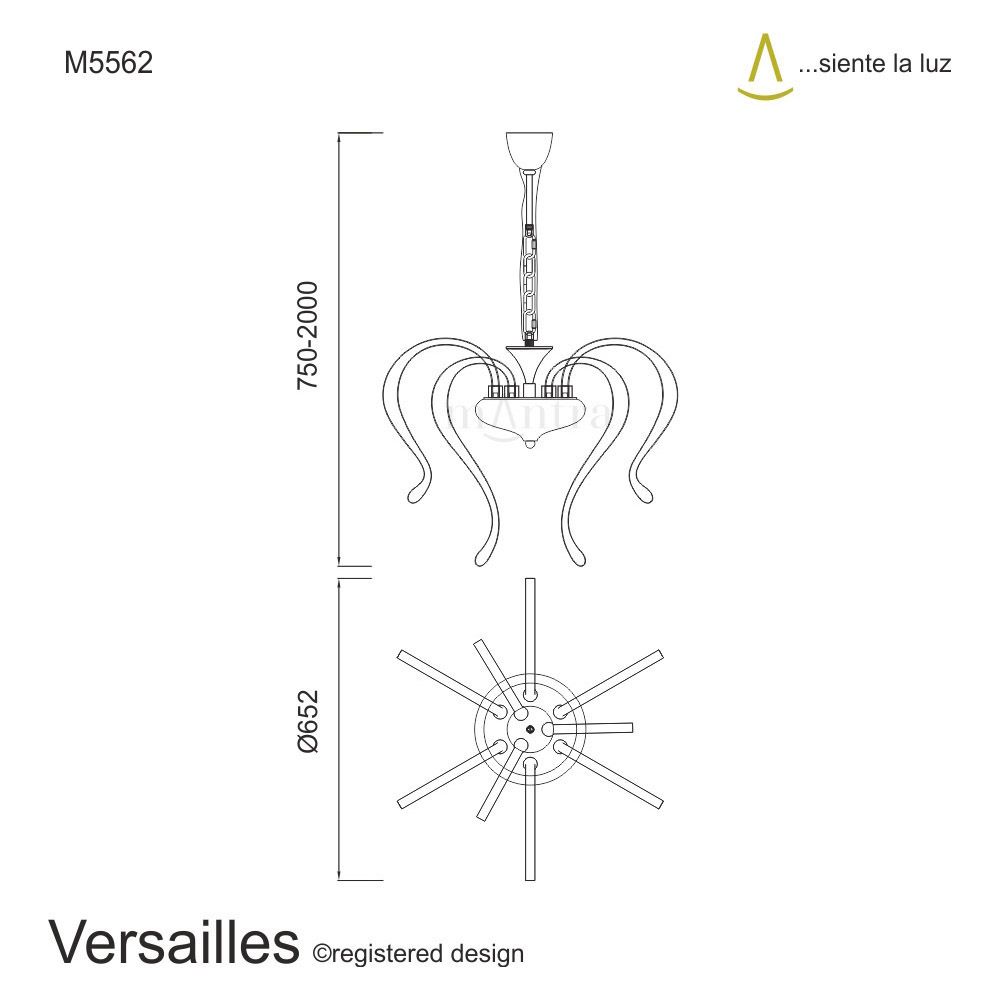 M5562 Mantra Versailles LED Polished Chrome Pendant