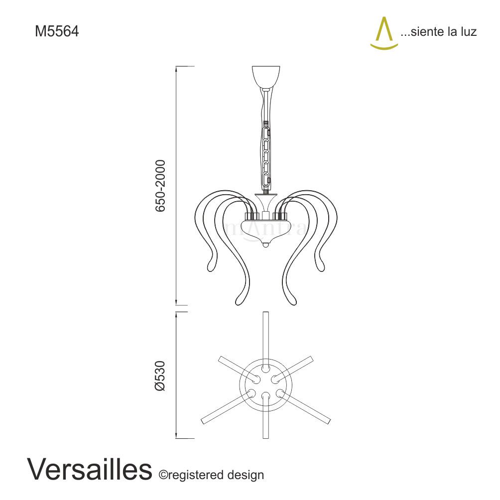 M5564 Mantra Versailles LED Polished Chrome Pendant