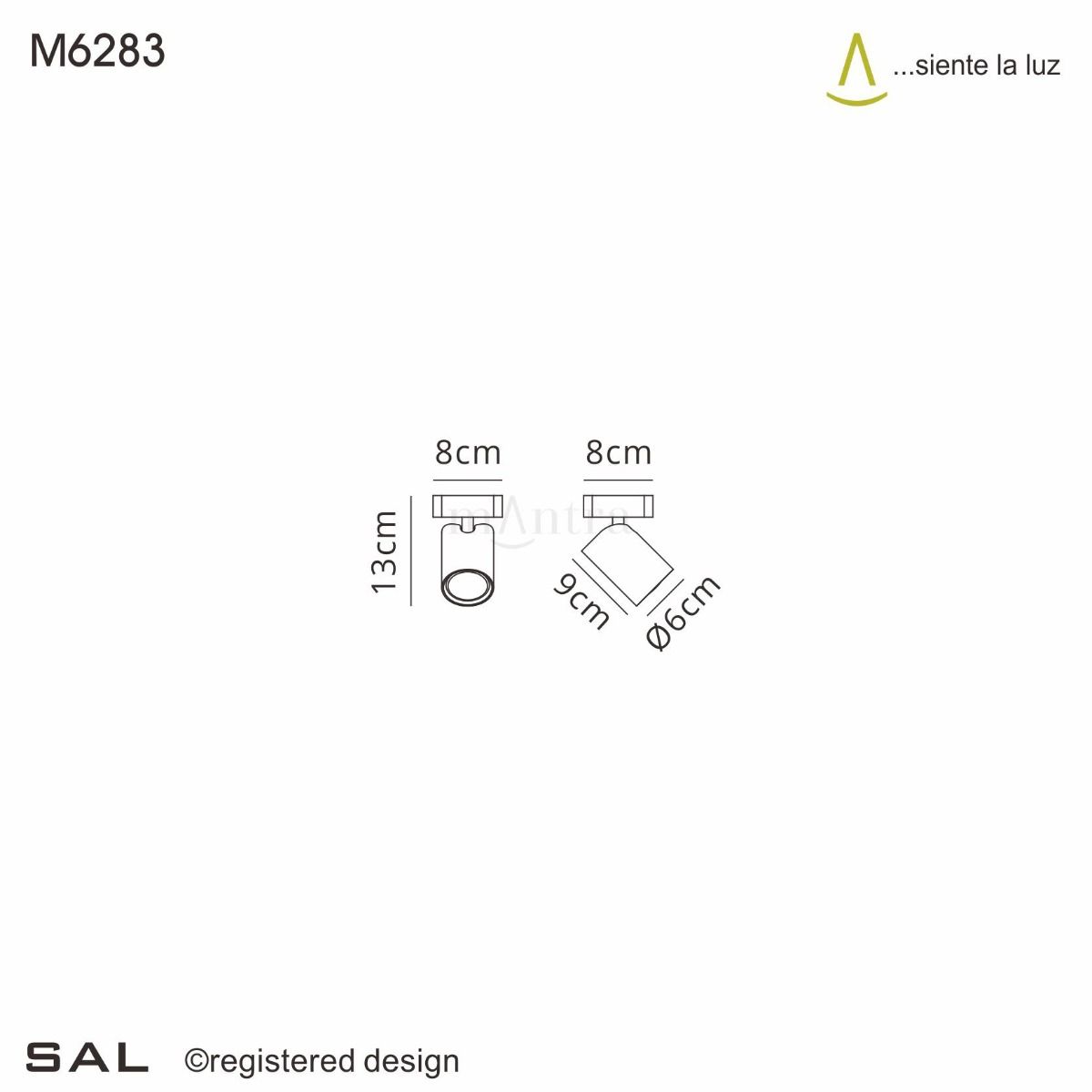 M6283 Mantra Sal 1 Light Spotlight GU10 Matt White