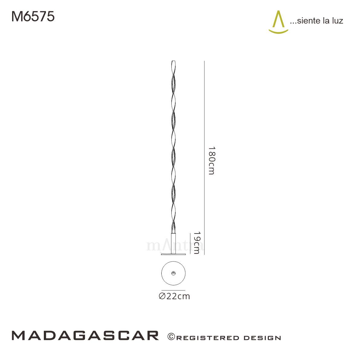 M6575 Mantra Madagascar LED White Floor Lamp