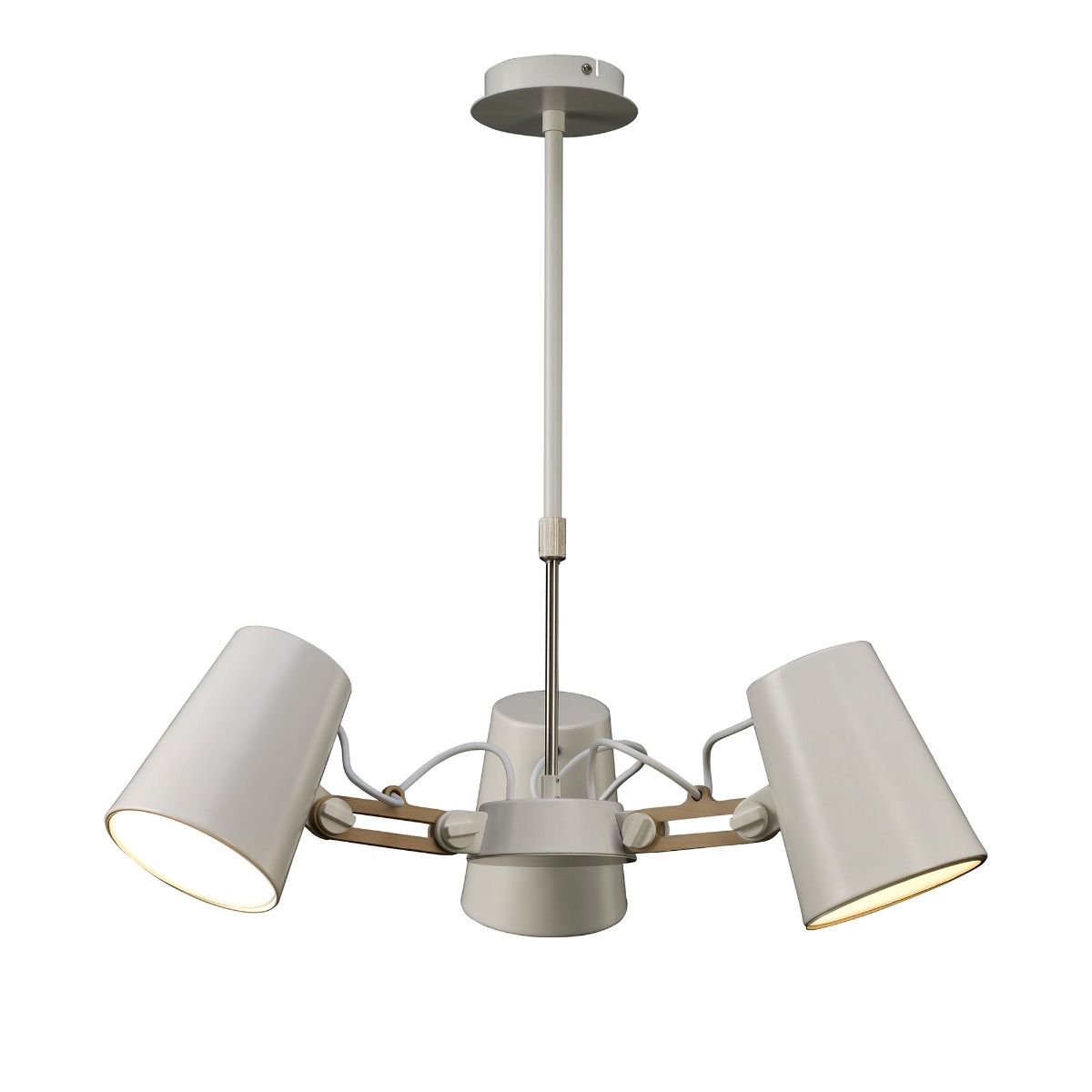 M3771 Mantra Looker Pendant Fitting 3 Light Matte White Beech