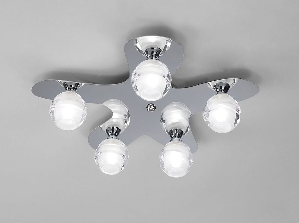 M1809 Mantra Loop 5 Light Semi-Flush Ceiling Fitting G9 ECO Polished Chrome