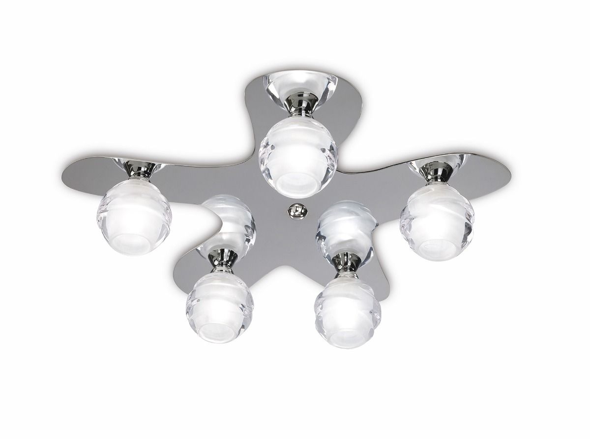 M1809 Mantra Loop 5 Light Semi-Flush Ceiling Fitting G9 ECO Polished Chrome