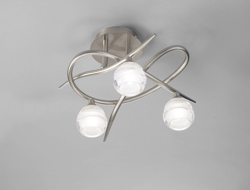 M1814 Mantra Loop Satin Nickel 3 Light Semi Flush Fitting