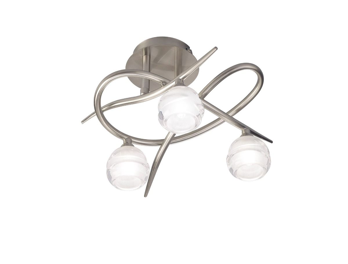 M1814 Mantra Loop Satin Nickel 3 Light Semi Flush Fitting