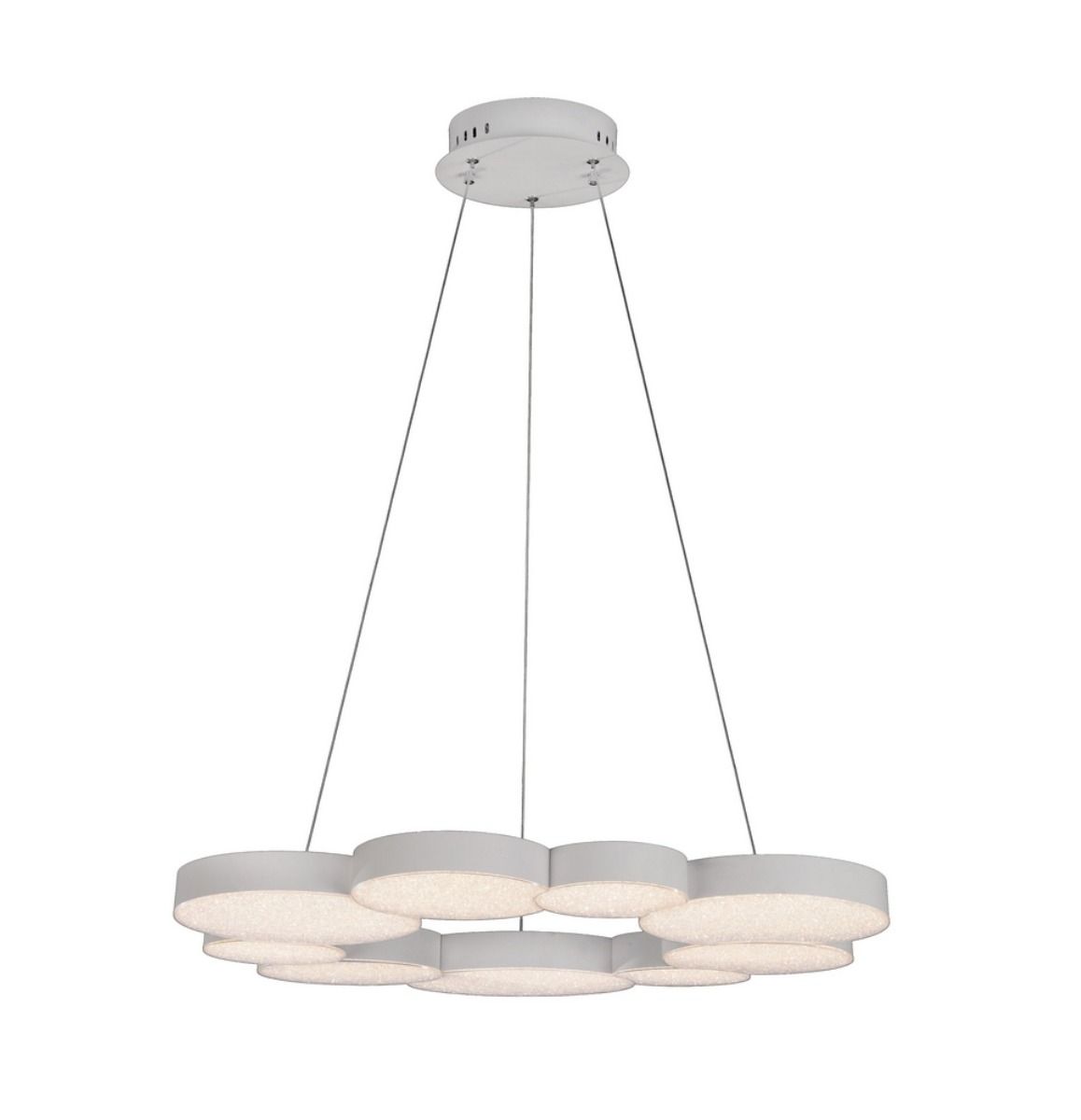 M5760 Mantra Lunas LED Crystal Extra Large Ceiling Pendant White Frame with Remote