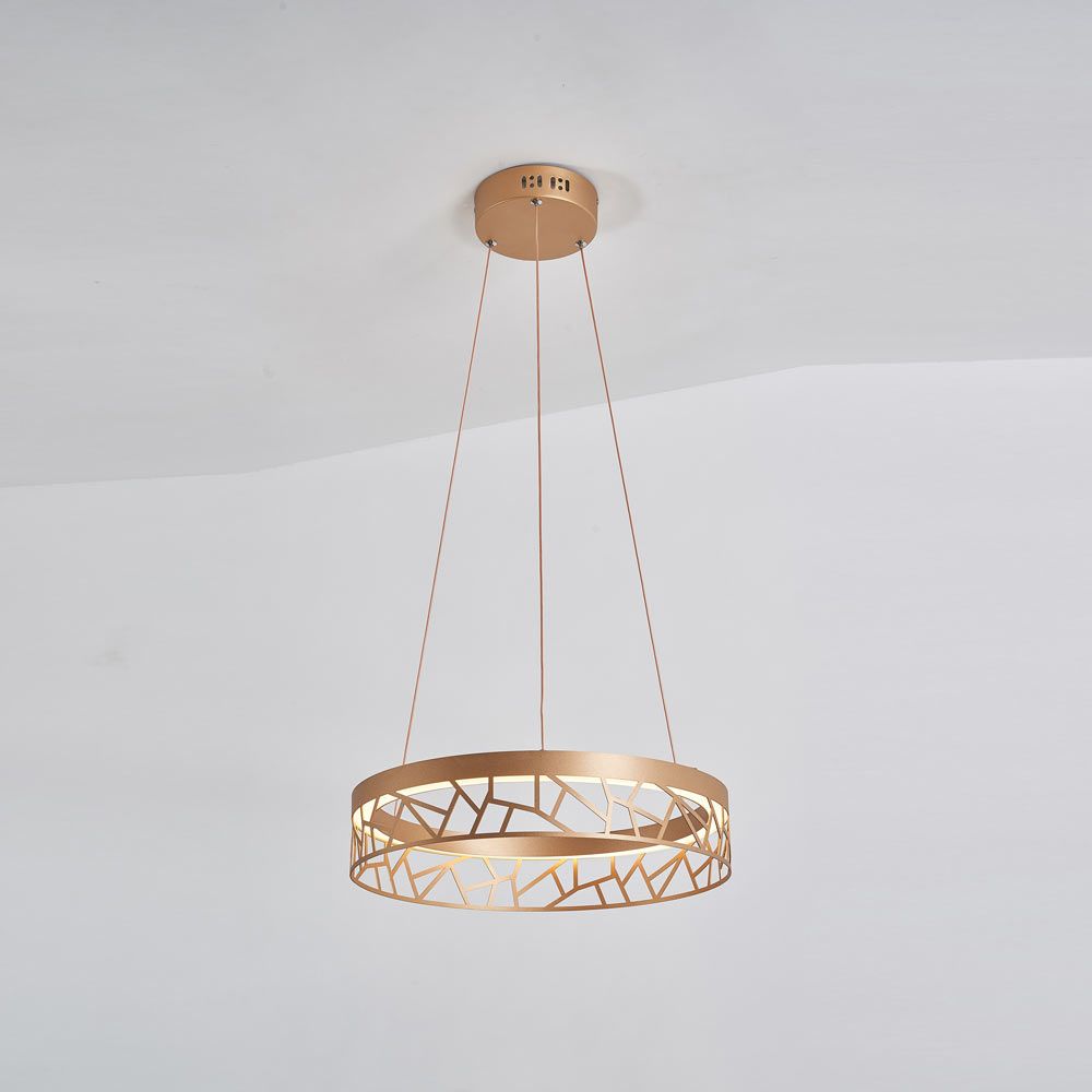 PD18022-40-1A MG Avivo Mosaic 1 Light LED Pendant Matte Gold Ceiling Fitting