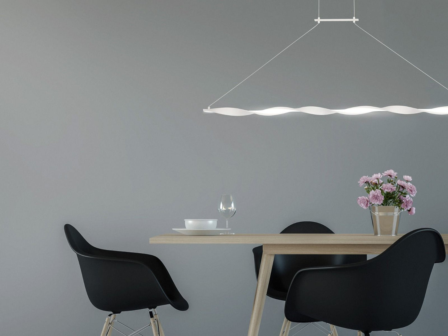 M6572  Mantra Madagascar Ceiling LED White Bar Pendant