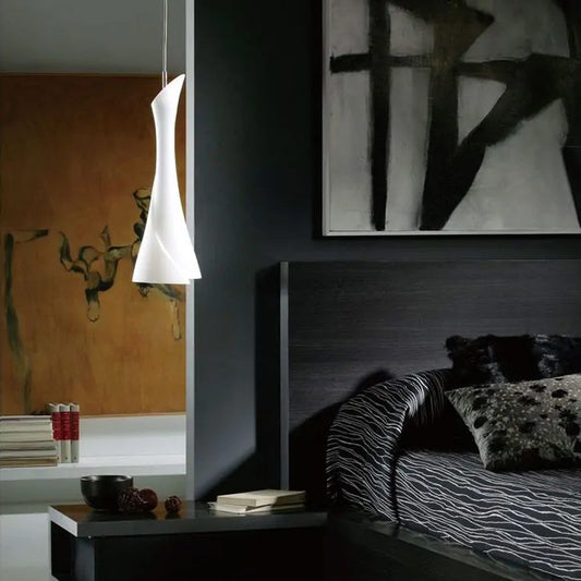 M0772 Mantra Zack Single Light Opal Glass And Matt Nickel Pendant