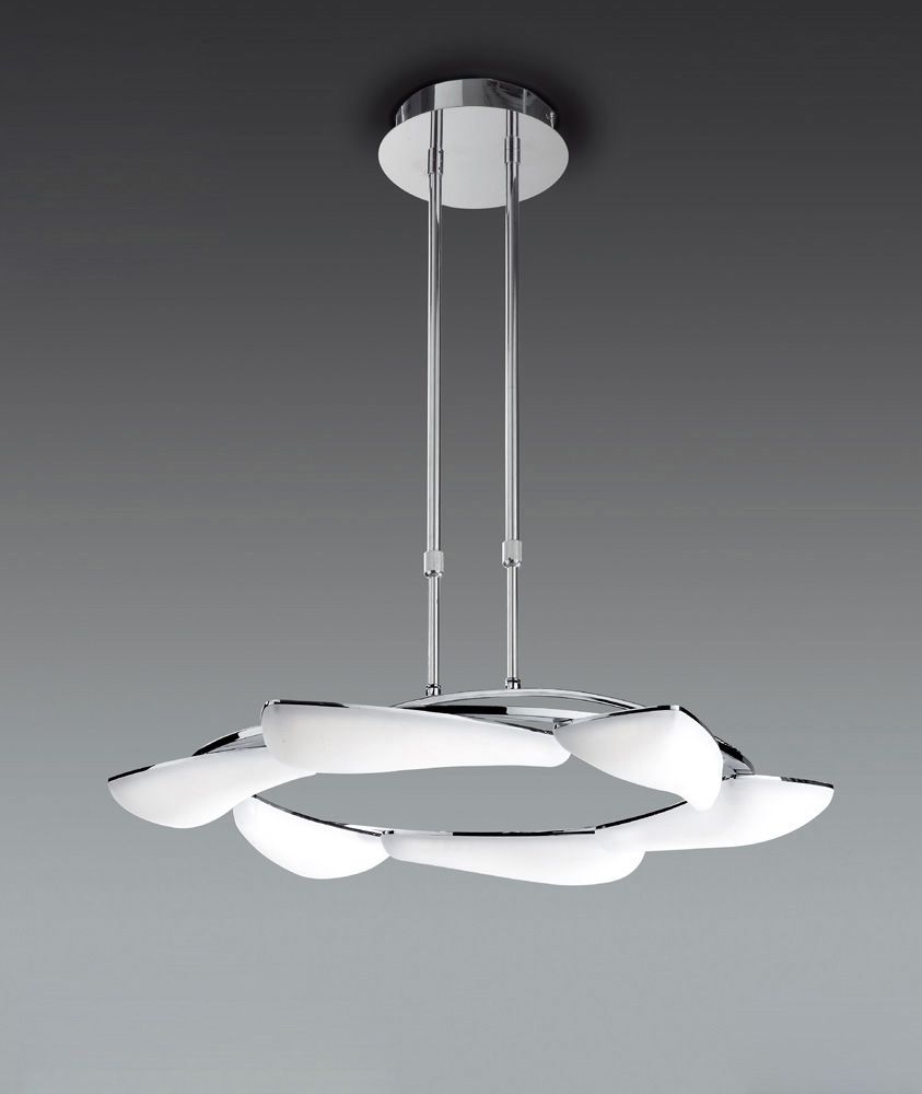 M3800 Mantra Mistral Telescopic Pendant Fitting LED Polished Chrome Frosted Acrylic