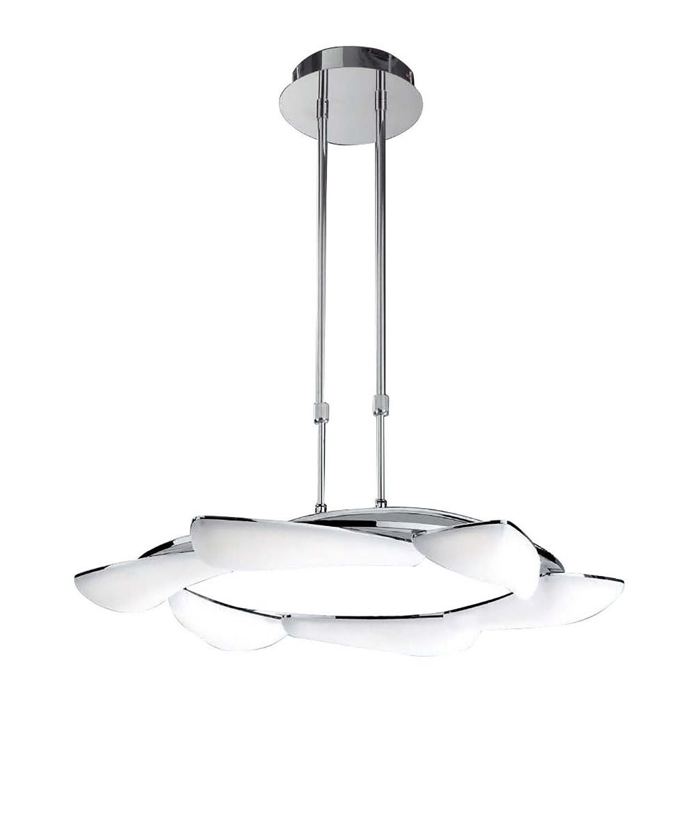 M3800 Mantra Mistral Telescopic Pendant Fitting LED Polished Chrome Frosted Acrylic