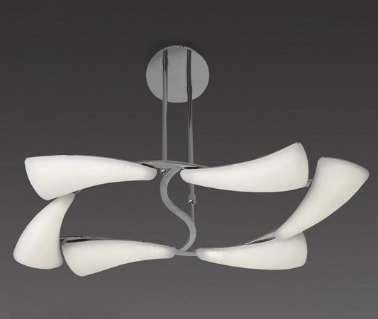 M3802 Mantra Mistral Telescopic Pendant Fitting LED Rectangular Polished Chrome Frosted Acrylic