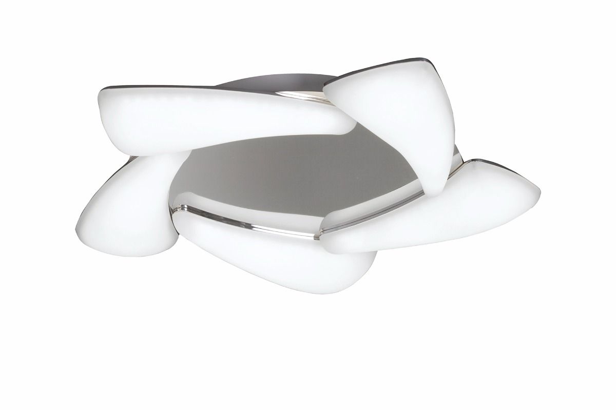 M3807 Mantra Mistral Flush Ceiling Fitting LED Polished Chrome Frosted Acrylic