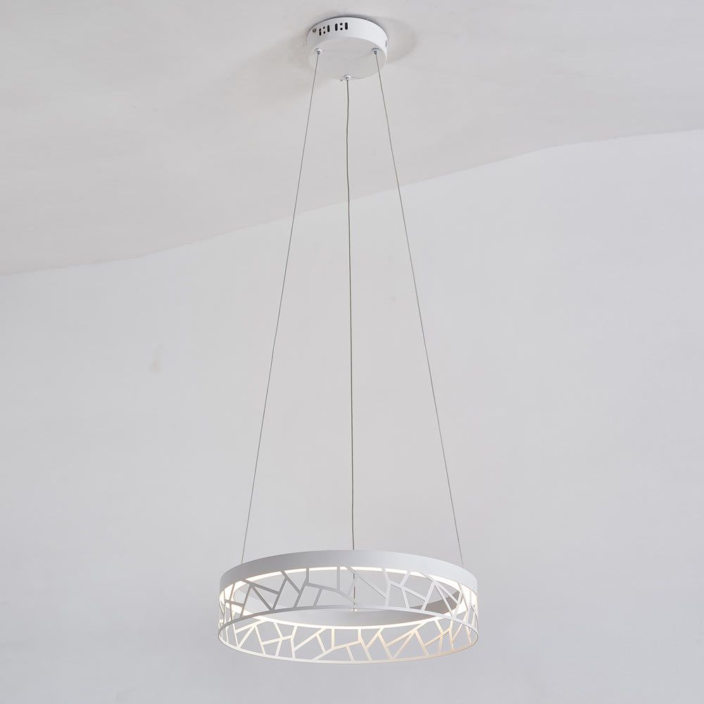PD18022-40-1A Avivo Mosaic  MW 1 Light LED Pendant Matte White Ceiling Fitting