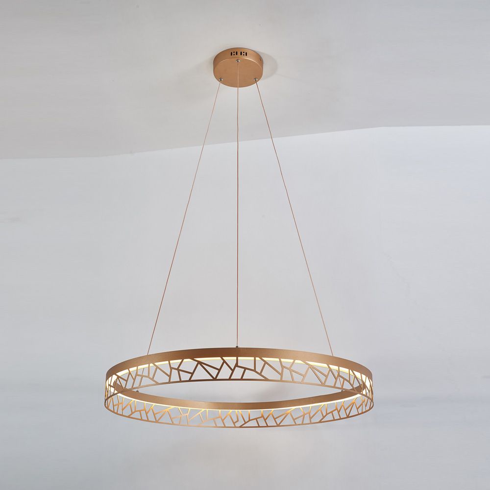 PD18022-80-1A MG Avivo Mosaic 1 Light LED Pendant Matte Gold Ceiling Fitting