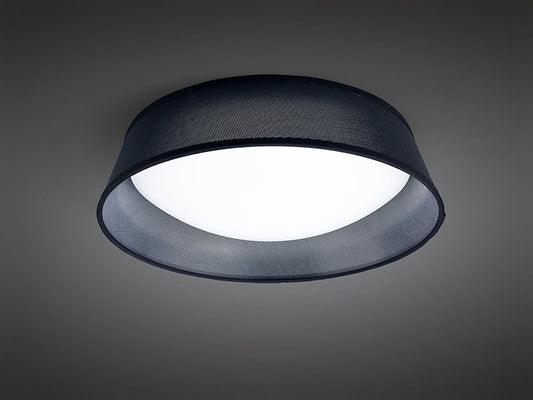 M4965E Mantra Nordica 3 Light Flush Ceiling Fitting 45CM White Acrylic Black Shade
